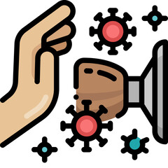 dirty door knob filled outline icon