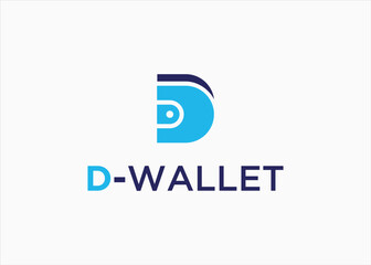 Initial D with wallet logo design vector silhouette illustration