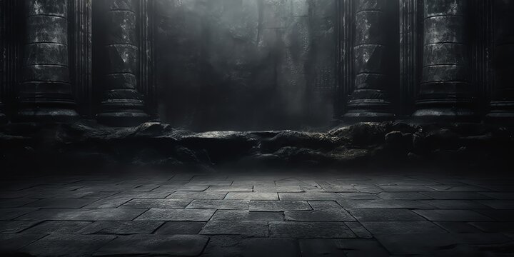 Dark tombstone podium background