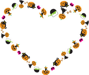 The Black cat and jack o lantern pumpkin Boarder line  for halloween content.