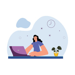 Flat design illustration landing page vector element