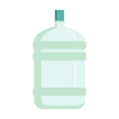 Wide, big bottle for water vector. Drawing of container for liquid isolated on white background. Ecology, environment concept