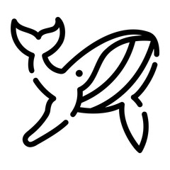 whale Line Icon