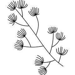 Branch Plant Horsetail Silhouette