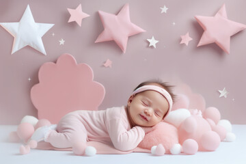 Welcome Baby Girl Abstract Background