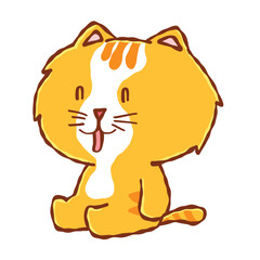 Orange cute cat cartoon. funny vector concept of character