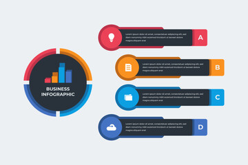 Flat business infographic for corporate