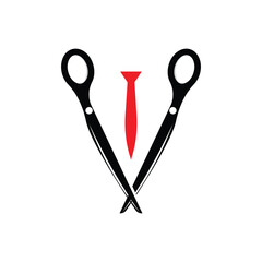 Scissors Logo, Shaver Vector, Simple Barber Shop Design, Icon, Background, Symbol, Template