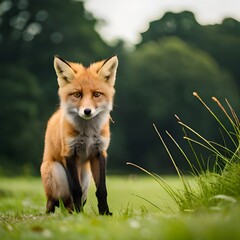 Cute foxes in nature by generative AI