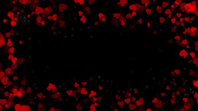 4k Shiny and glitter hearts glowing particles valentines day love animation. valentines day love animation. Festive of bokeh, sparkles, hearts for Valentine's day, Valentines day, Wedding anniversary