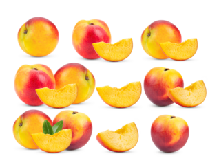 Nectarine fruit isolated on transparent png