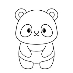 panda coloring line