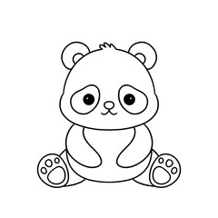 panda coloring line