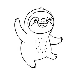sloth coloring line
