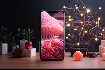 photography of an cellphone magic wallpaper interface