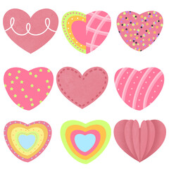 Multi colored heart shape collection design. Vector illustration .