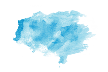 Light blue watercolor background. Artistic hand paint. Isolated on transparent background.