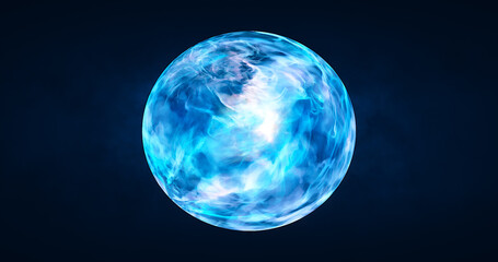 Abstract ball sphere planet energy transparent glass space abstract background