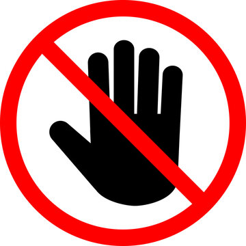 No entry, stop sign, do not touch icon. Hand sign for prohibited concept for your web site design, logo, app, UI. illustration