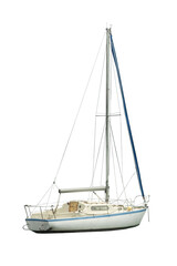 Cutout of an isolated fishing boat with the transparent png