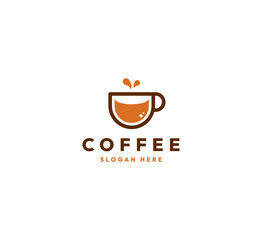 Coffee shop logo design vector illustration
