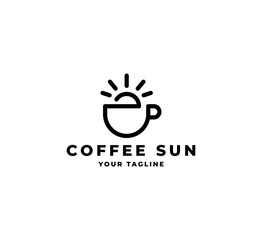 Coffee morning, coffee cafe logo illustration design template