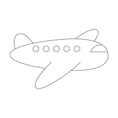 Fototapeta premium Hand drawn airplane vector illustration. Air transport doodle for transporting passengers and deliverying parcels isolated on white background. Transportation, traveling concept