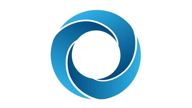 4K animation of a swirly logo ( blue ) | mov, no background