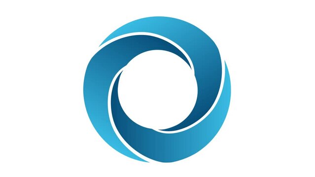 4K animation of a swirly logo ( blue )