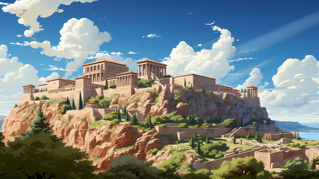 Illustration of the Acropolis of Athens