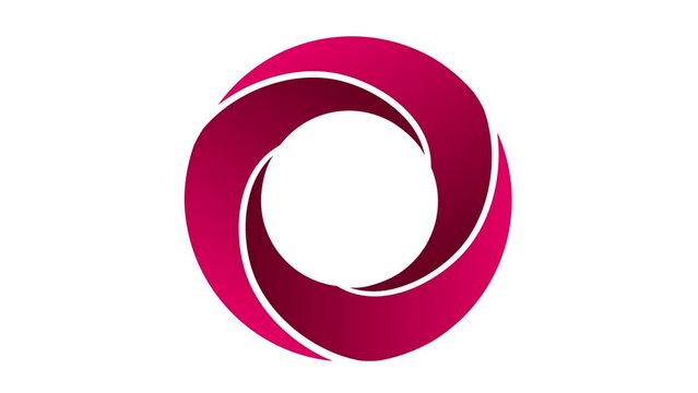4K animation of a swirly logo ( pink )