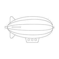 Hand drawn zeppelin vector illustration. Air and water transport doodle for transporting passengers and deliverying parcels isolated on white background. Transportation, traveling concept © Bro Vector