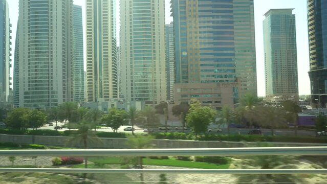 Dubai streets, houses and skyscrapers
