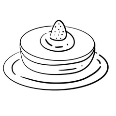 Artistic Line Cake Illustration