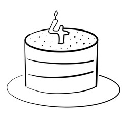Artistic Line Cake Illustration