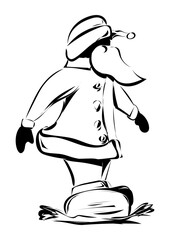 Weihnachtsmann mit Snowboard