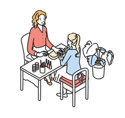 インバウンド　ネイルサロンを体験する外国人女性