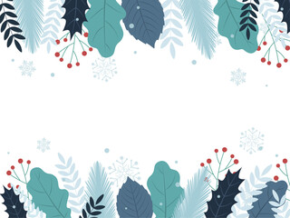 冬をイメージしたオシャレフレーム_ベクターイラスト