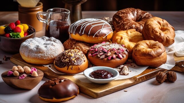 Various types of donuts.