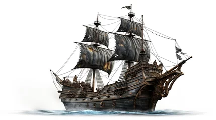 Fototapete Schiff Pirate Ship Isolated On White