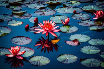 Waterlily flower in river water. AI-Generated