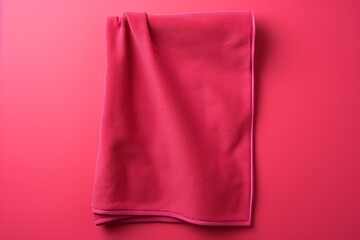 Red Beach Towel On An Isolated Red Background, Generative AI