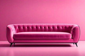 purple sofa and wall. AI-Generated