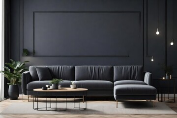 modern living room with sofa. AI-Generated