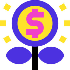 growth financial flat icon