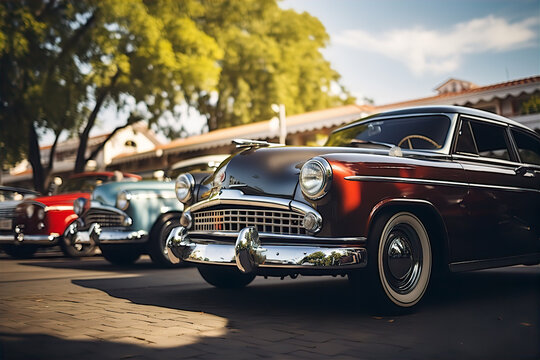 Vintage Vibes, Classic Car Show with Retro Vehicles
