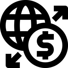 global financial black outline icon