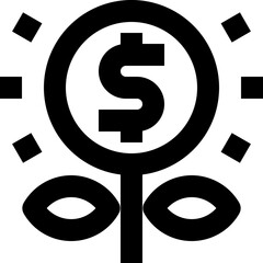 growth financial black outline icon