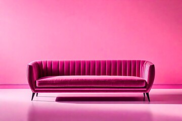 purple sofa and wall. AI-Generated