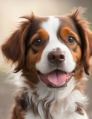Brown and white color dog face